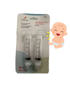 seringas com bico em silicone reutilizáveis indicadas para a lavagem nasal para o bebé 4+ meses