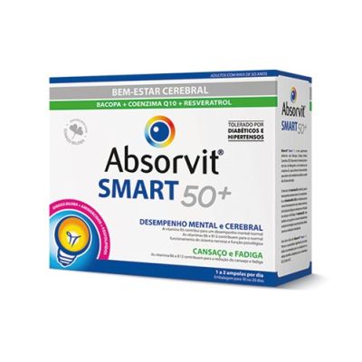 Absorvit Smart 50+ Ampolas Desempenho Mental e Cerebral Cansaço e Fadiga